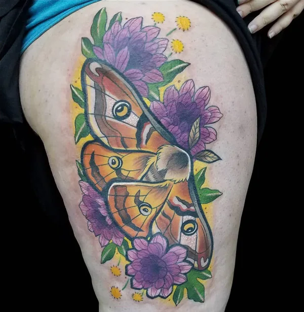 Emperor Moth Tattoo 2