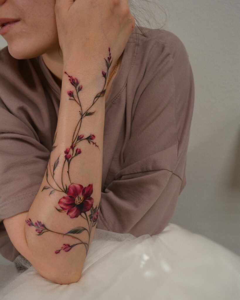 Entire Forearm Simple Forearm Flower Tattoos A Subtle Elegance