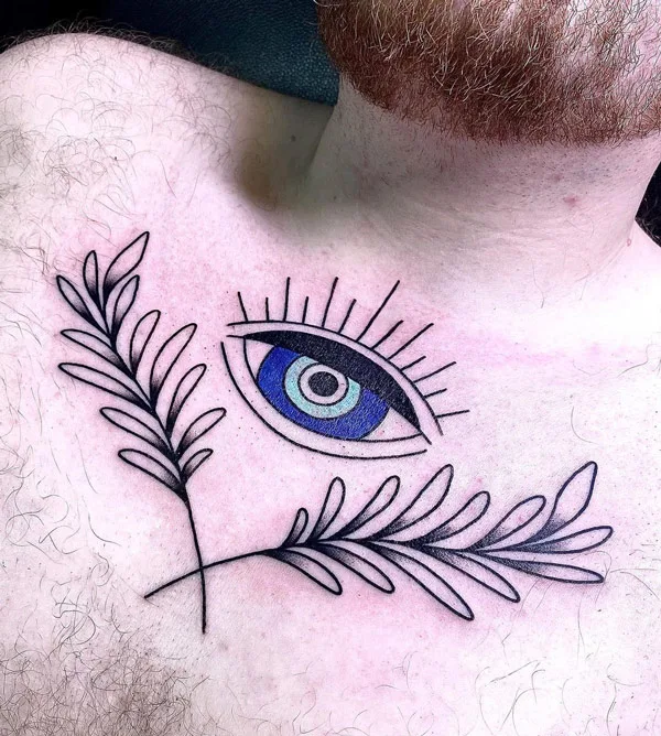 Evil Eye Chest Tattoo 1
