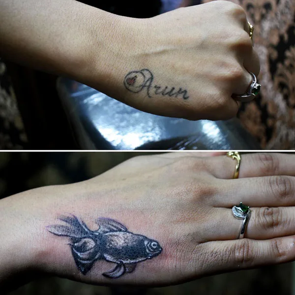 Ex name tattoo cover up