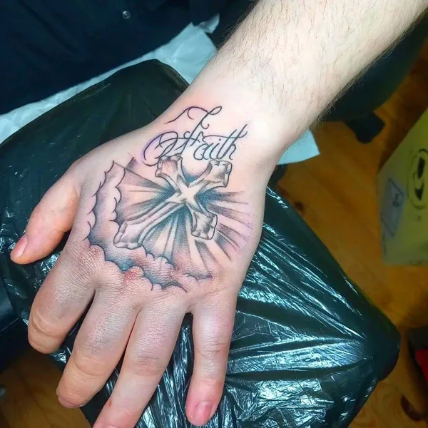 Faith Tattoo on Hand 2