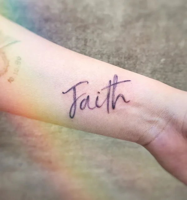 Faith tattoo on Wrist 2