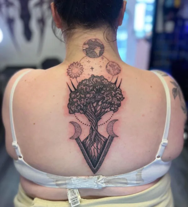 Family Tree Back Tattoo 3