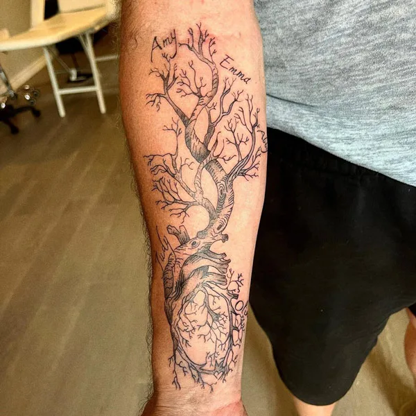Family Tree Forearm Tattoo 1
