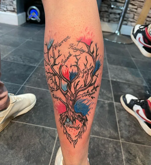 Family Tree Tattoo with Names 1