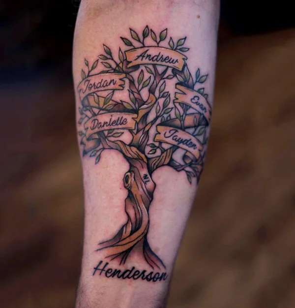 Family Tree Tattoo with Names 2