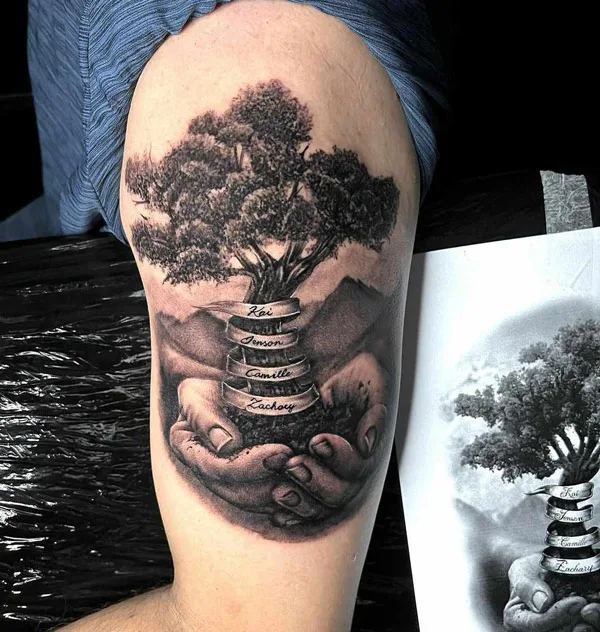 Family Tree Tattoo with Names 3