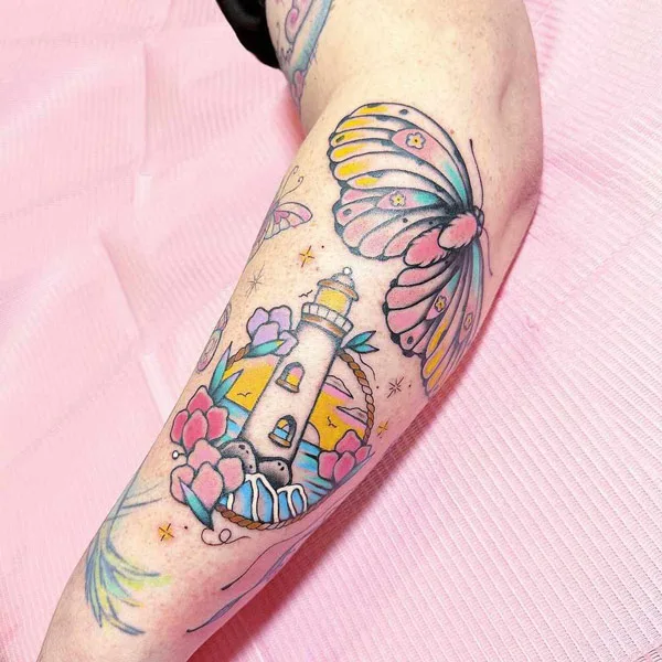 Feminine Lighthouse Tattoo 1