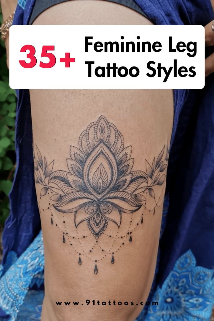 Feminine leg tattoo styles for graceful expression elegance