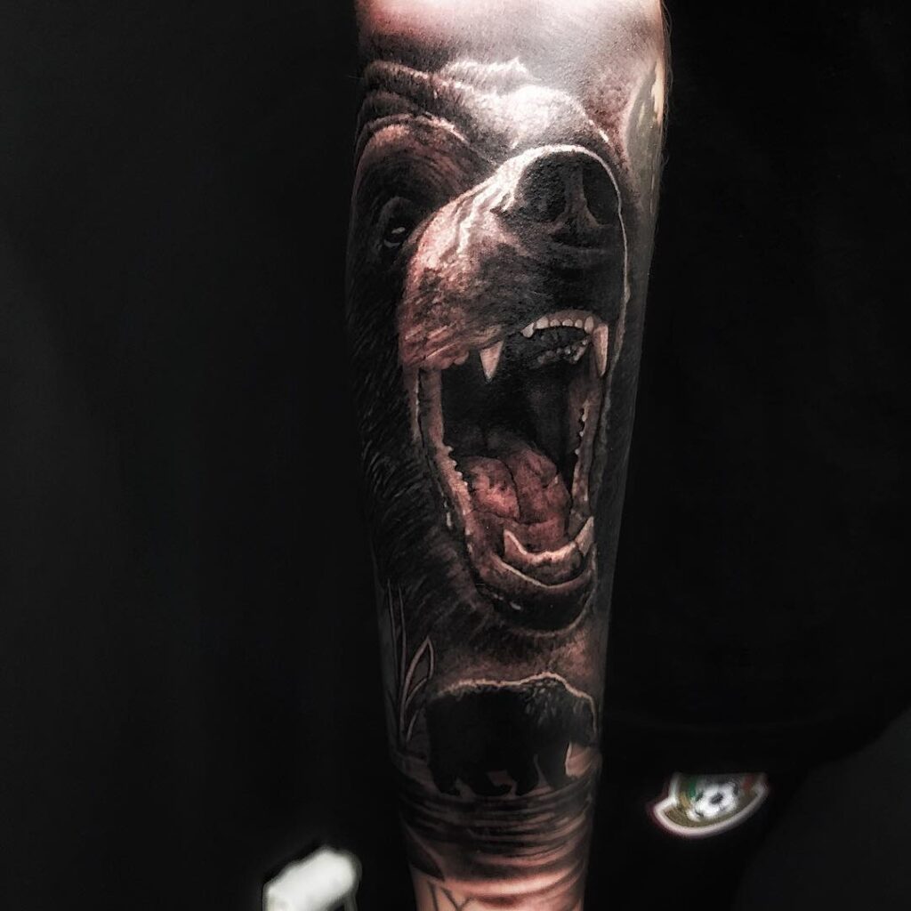 Ferocious Wolf Tattoo for Forearm