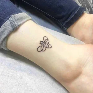 Fine line bee tattoo 1