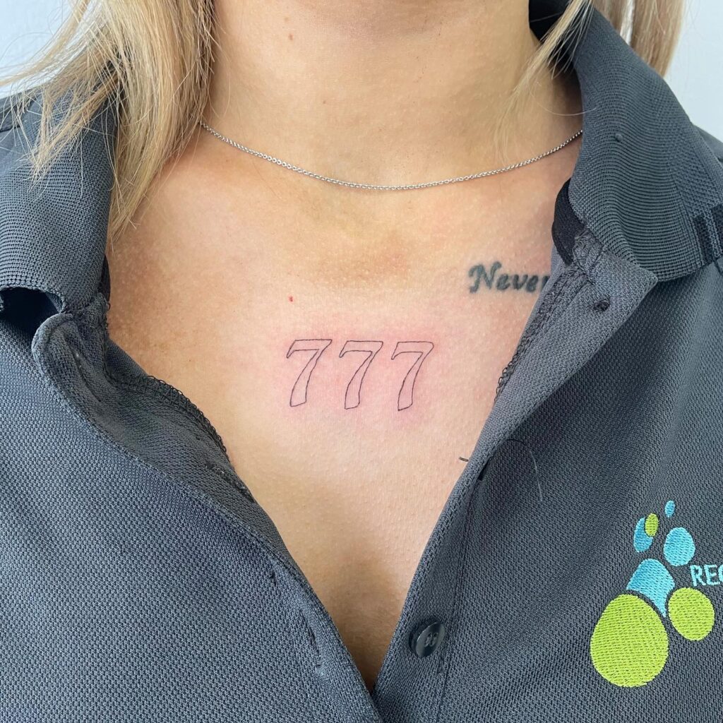 Fine Line Old English Tattoo for a Timeless Appeal: Collarbone Couture 