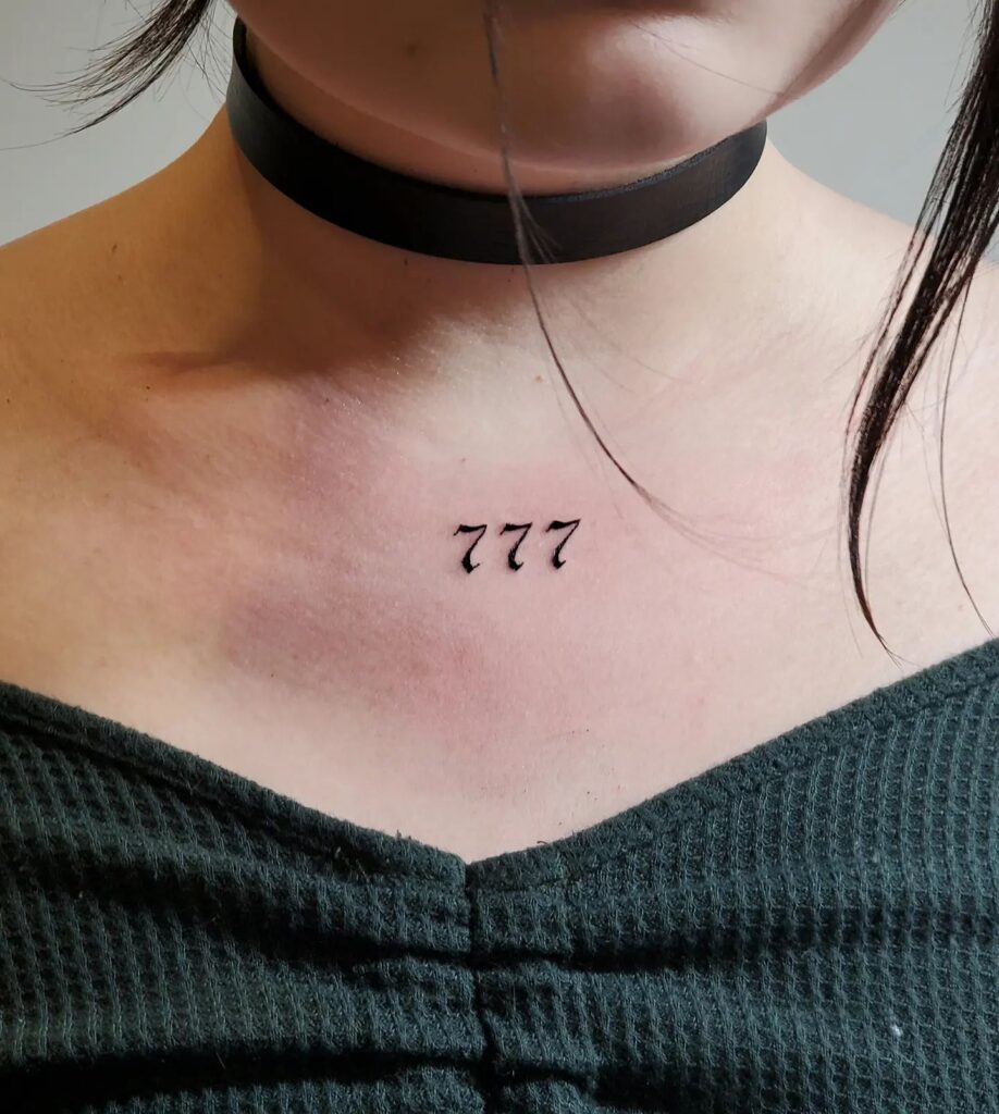 Subtle Chic with Fineline Black Ink 777: Collarbones of Luck 
