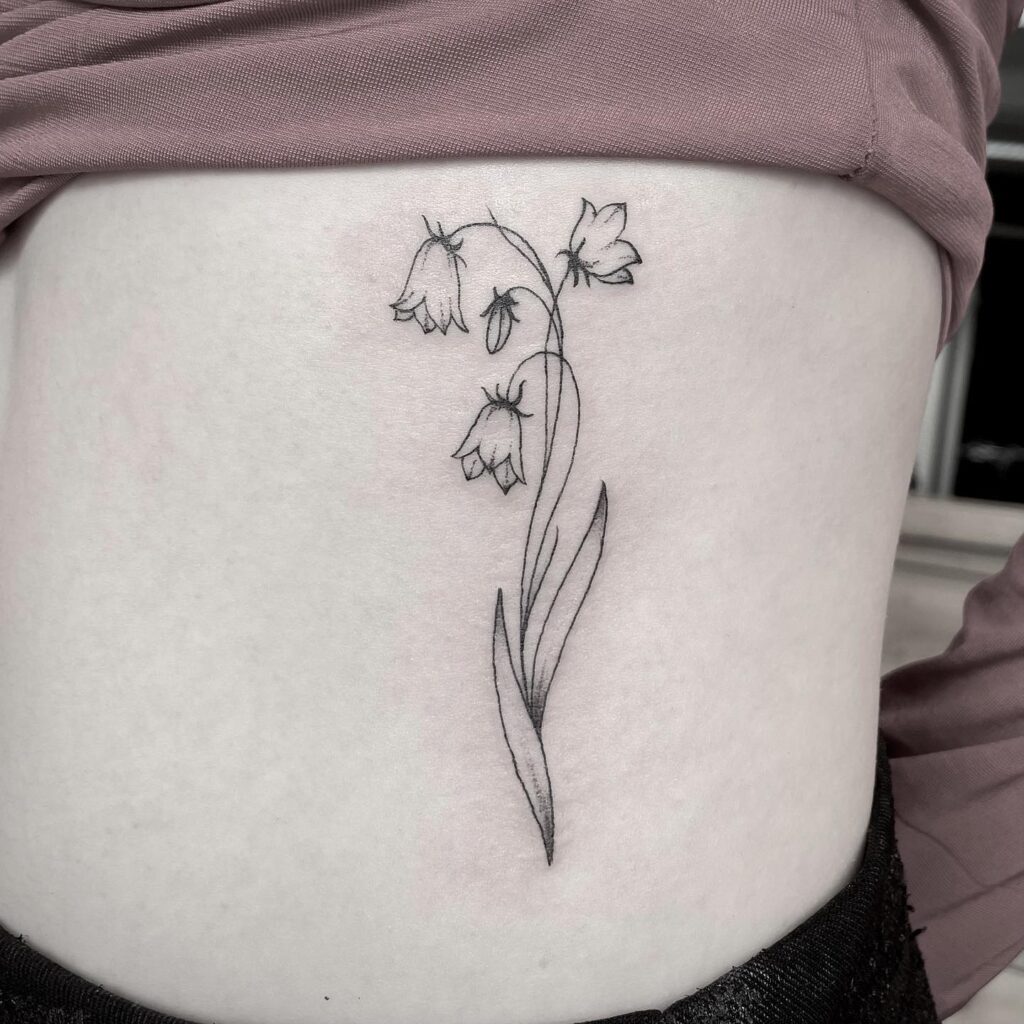 Fineline bluebell bunch on the ribs a floral statement