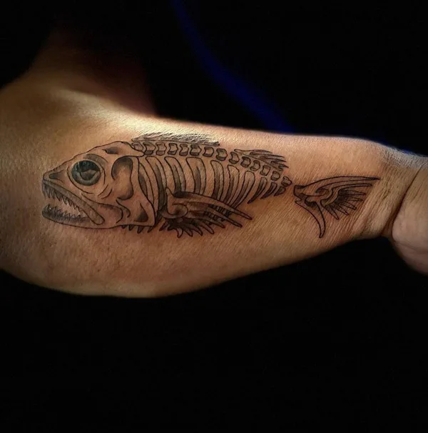 Fish Skeleton Tattoo 2