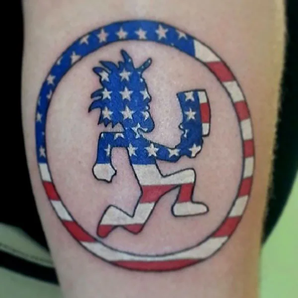 Flag hatchet man tattoo