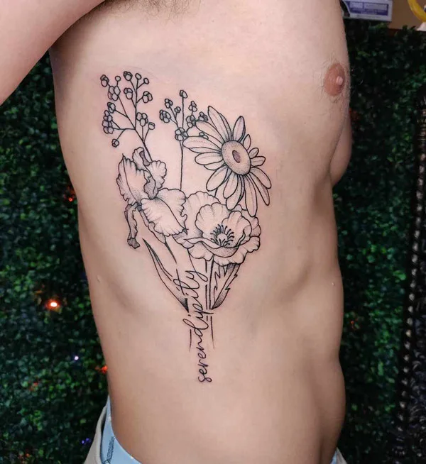 Floral Rib Tattoo 1