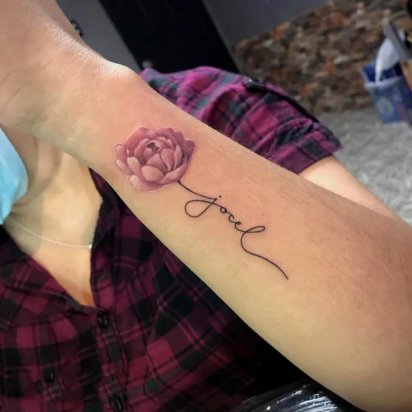 Flower name tattoo