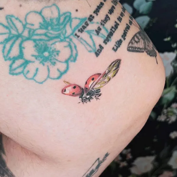 Flying Ladybug Tattoo 2