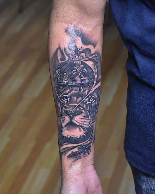 Forearm Lion Tattoo 3