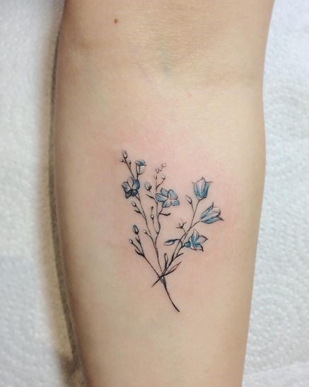Forearm Minimalist Bluebell Tattoos For Girls & Women