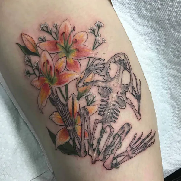 Frog Skeleton Tattoo 1