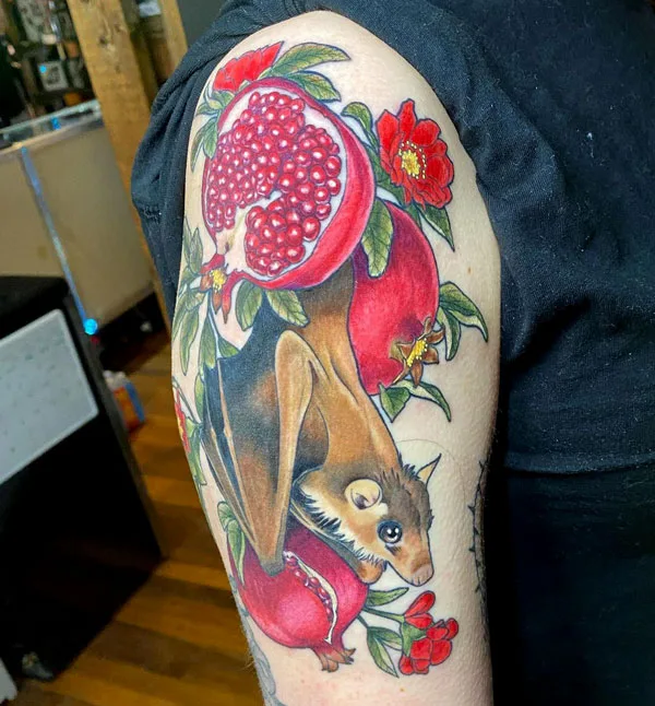 Fruit bat tattoo