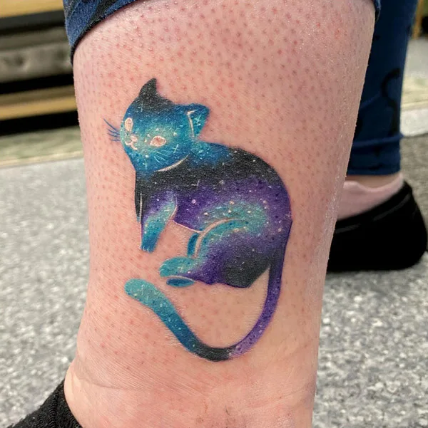 Galaxy Cat Tattoo 1
