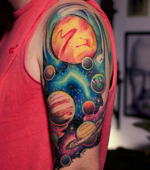 Galaxy Tattoo On The Arm 1