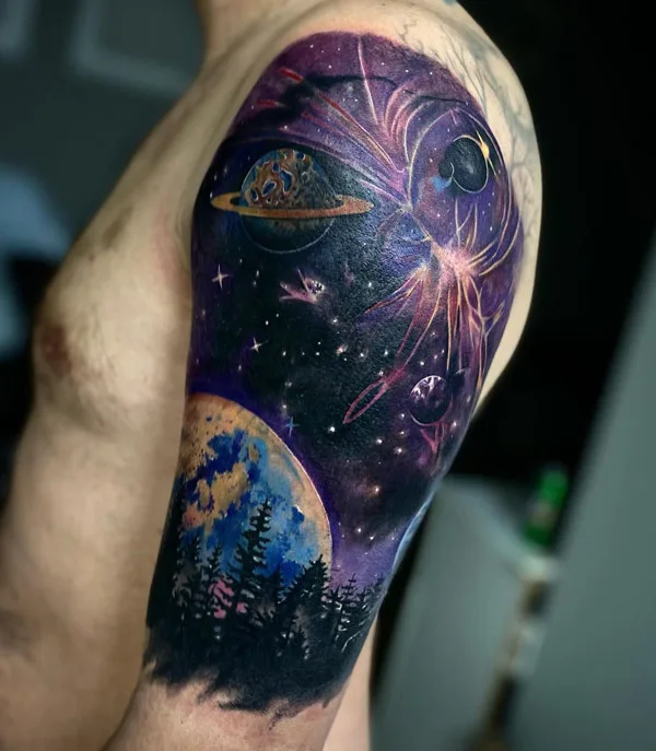 Galaxy Tattoo On The Arm 2