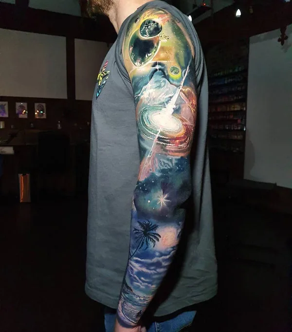 Galaxy Tattoo On The Sleeve 1