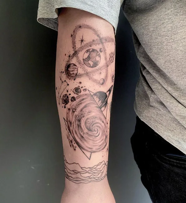 Galaxy Tattoos In Black And White 2