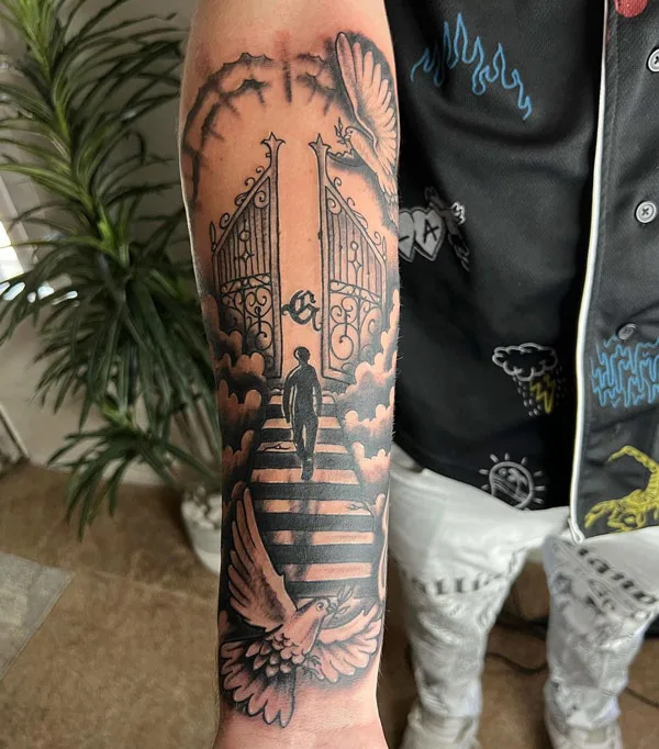 Gates of Heaven Forearm Tattoo 1