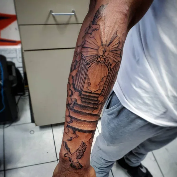 Gates of Heaven Forearm Tattoo 2