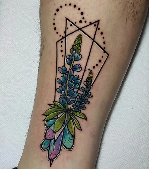 Geometric Bluebonnet tattoo