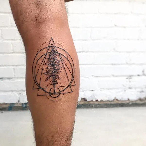 Geometric Calf Tattoo