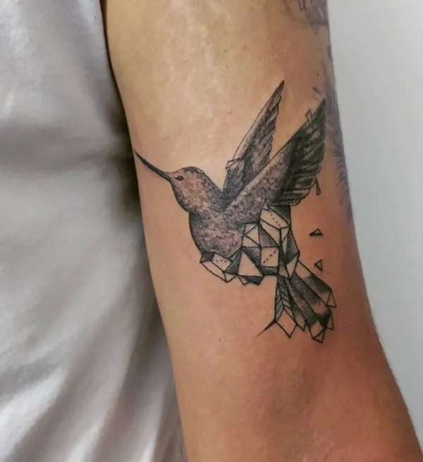 Geometric Hummingbird Tattoo 2