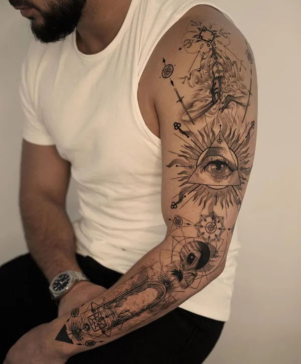 Geometric Sleeve Tattoo 1
