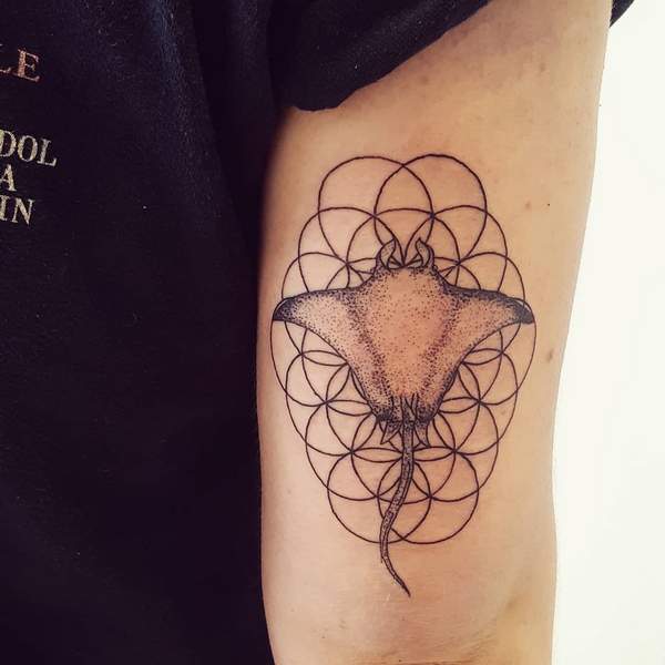 Geometric Stingray Tattoo