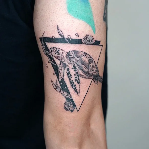 Geometric Turtle Tattoo