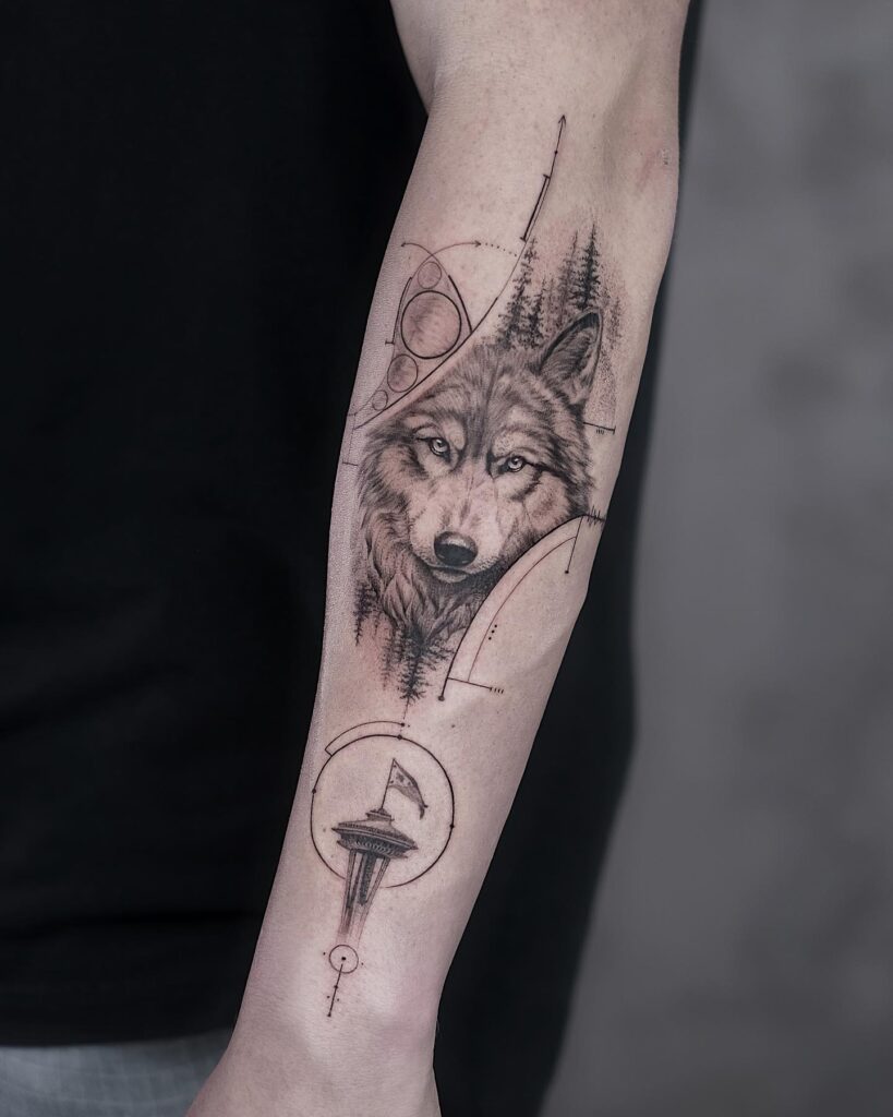 Geometric, feline, and miraculous the allure of the outer forearm wolf tattoo