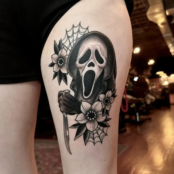 Ghostface thigh hand