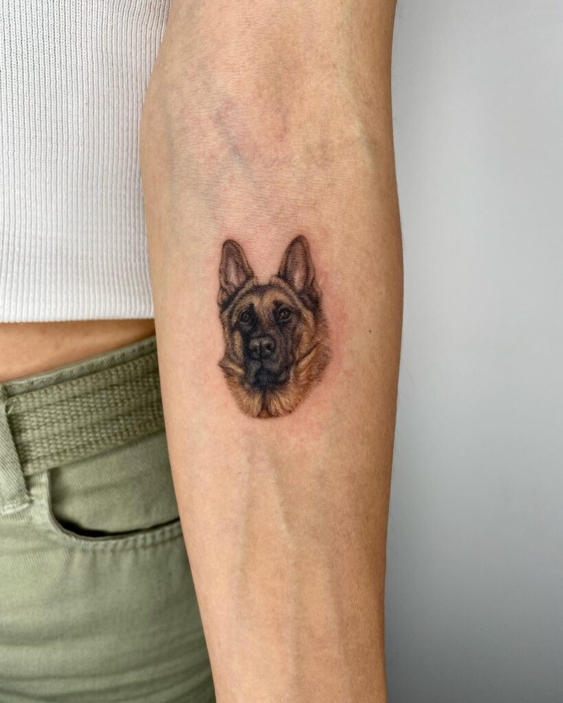 Girly forearm german shepherd tattoo ideas feminine canine ink