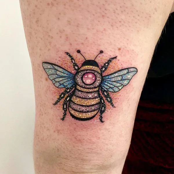 Glittery Bee Tattoo