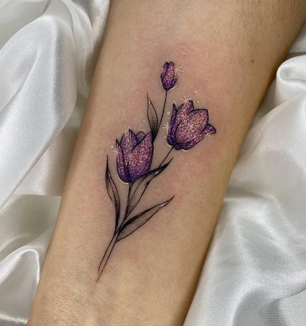 Glittery Flower Tattoo 1