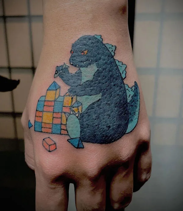 Godzilla tattoo 86