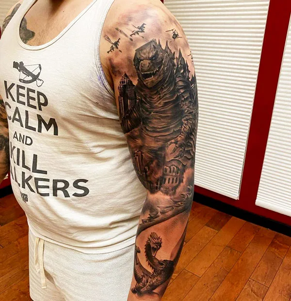 Godzilla tattoo 90