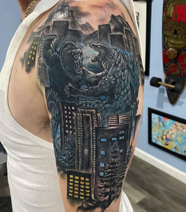 Godzilla vs Kong tattoo