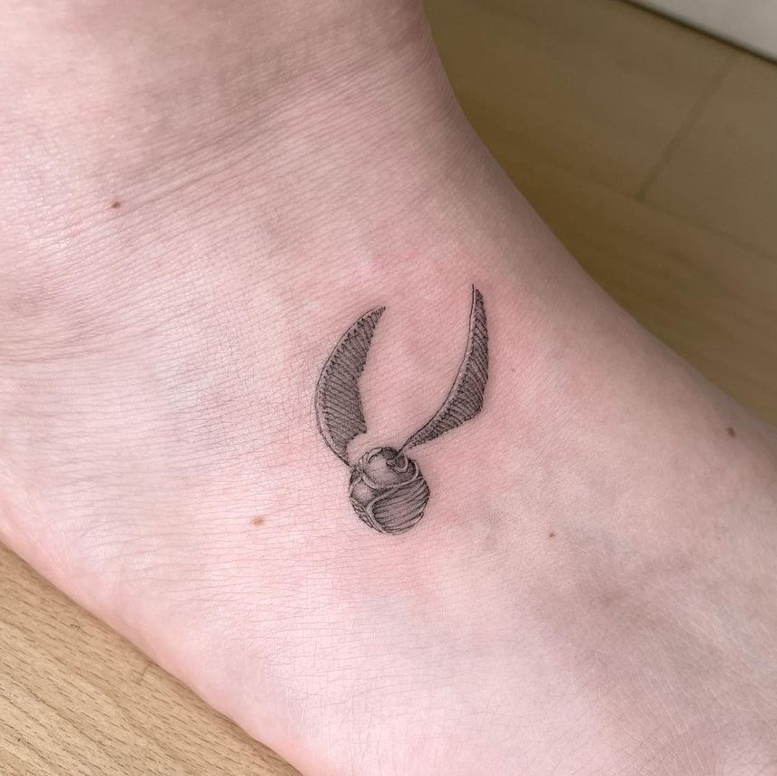 Golden Snitch Ankle Tattoos