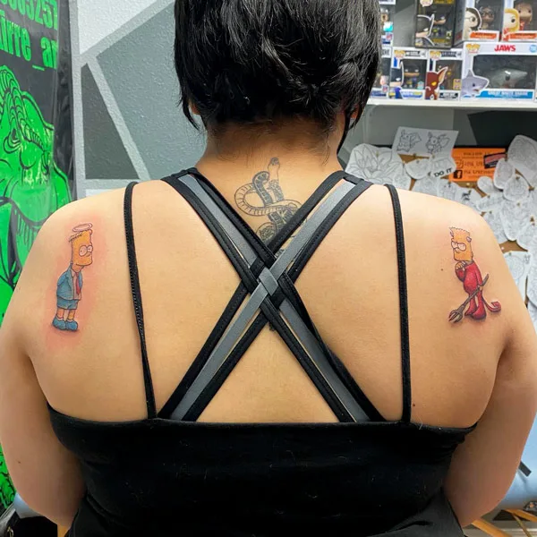 Good vs Evil Simpson Tattoo
